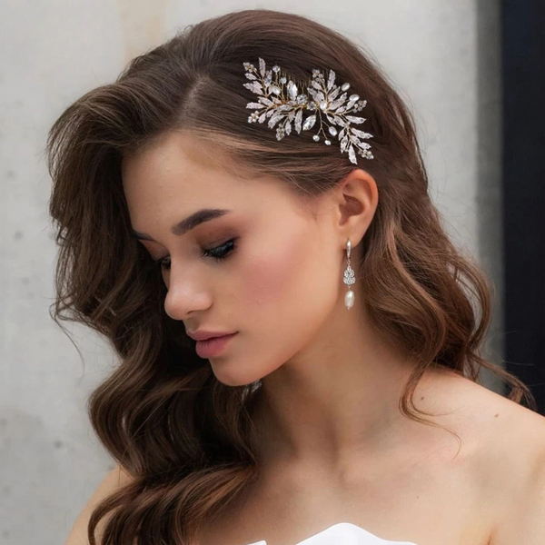 Peigne feuillage cristal