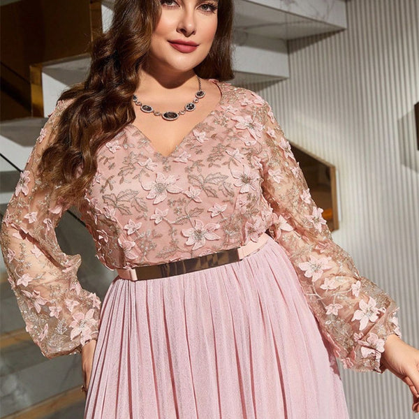 Robe rose poudré grande taille
