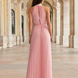 Robe Cocktail Rose Poudré Combinaison Pantalon Femme