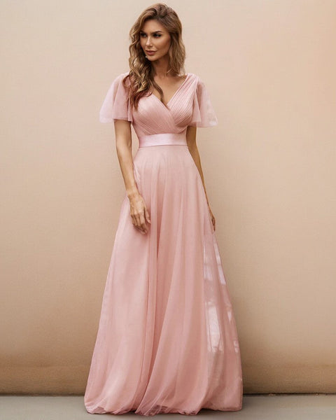Robe rose poudré témoin mariage
