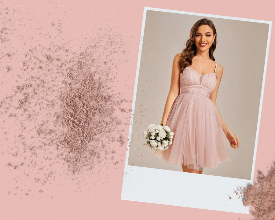 robe rose poudré courte
