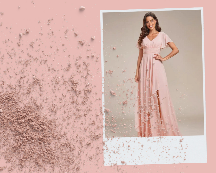 robe rose poudré longue
