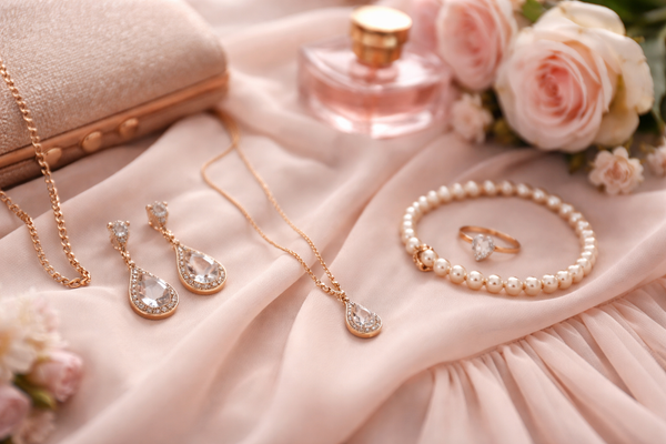 Quel bijou avec une robe rose poudré ?