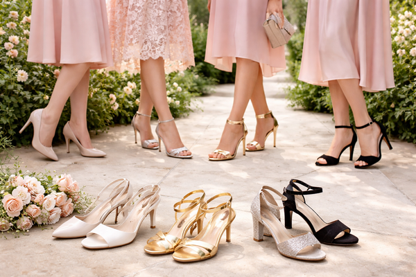 Quelles chaussures avec une robe rose poudré ?