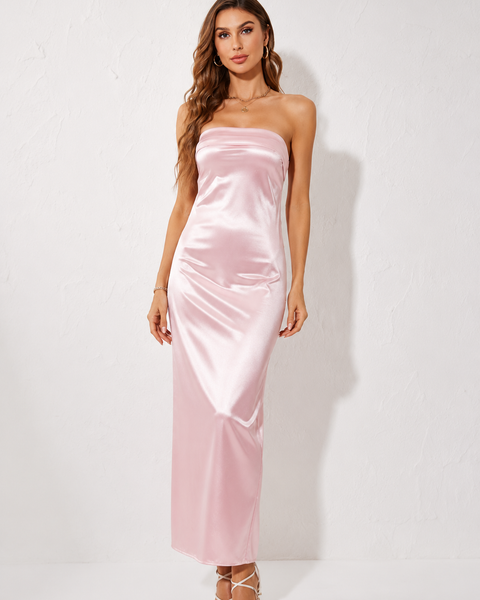 Robe printemps rose poudrée