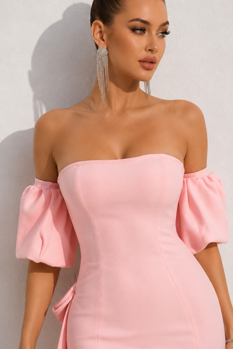 Robe rose poudré femme courte