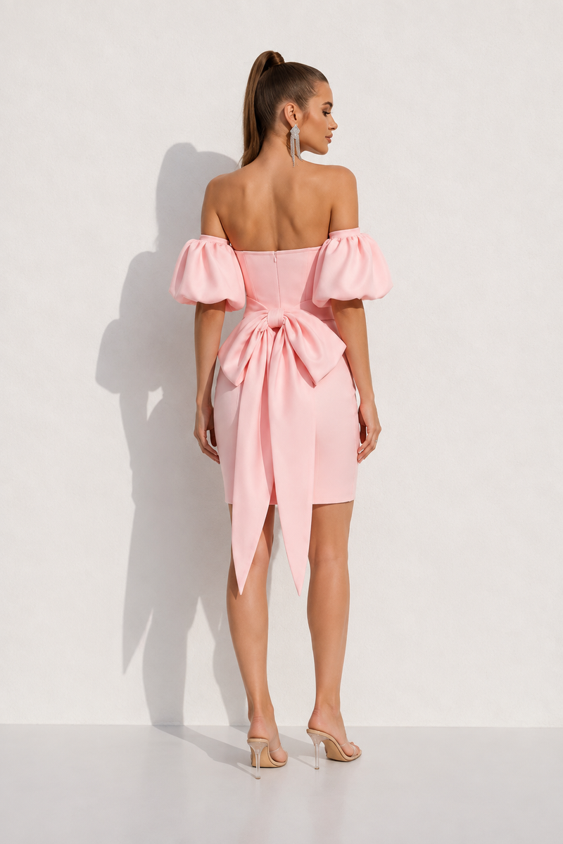 Robe rose poudré femme courte