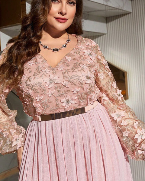 Robe rose poudré grande taille