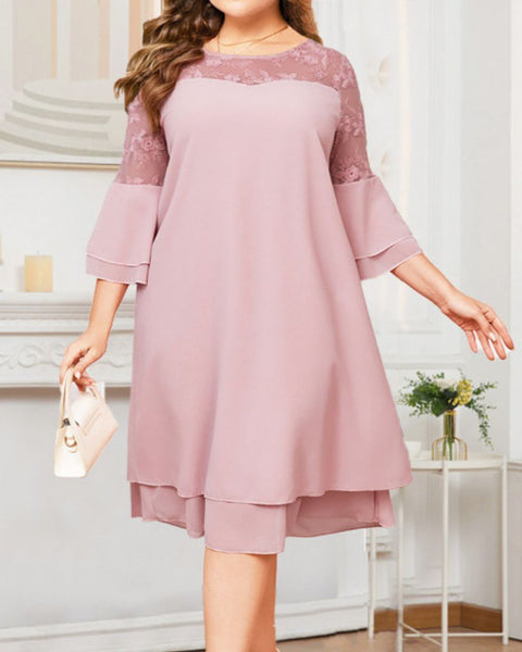 Robe trapèze rose poudré