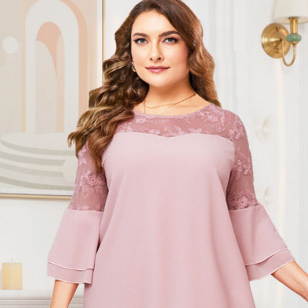 Robe trapèze rose poudré