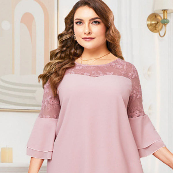 Robe trapèze rose poudré