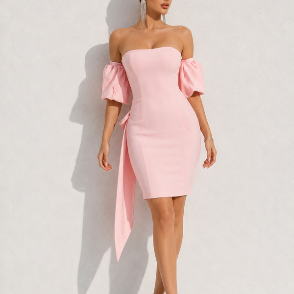 Robe rose poudré femme courte