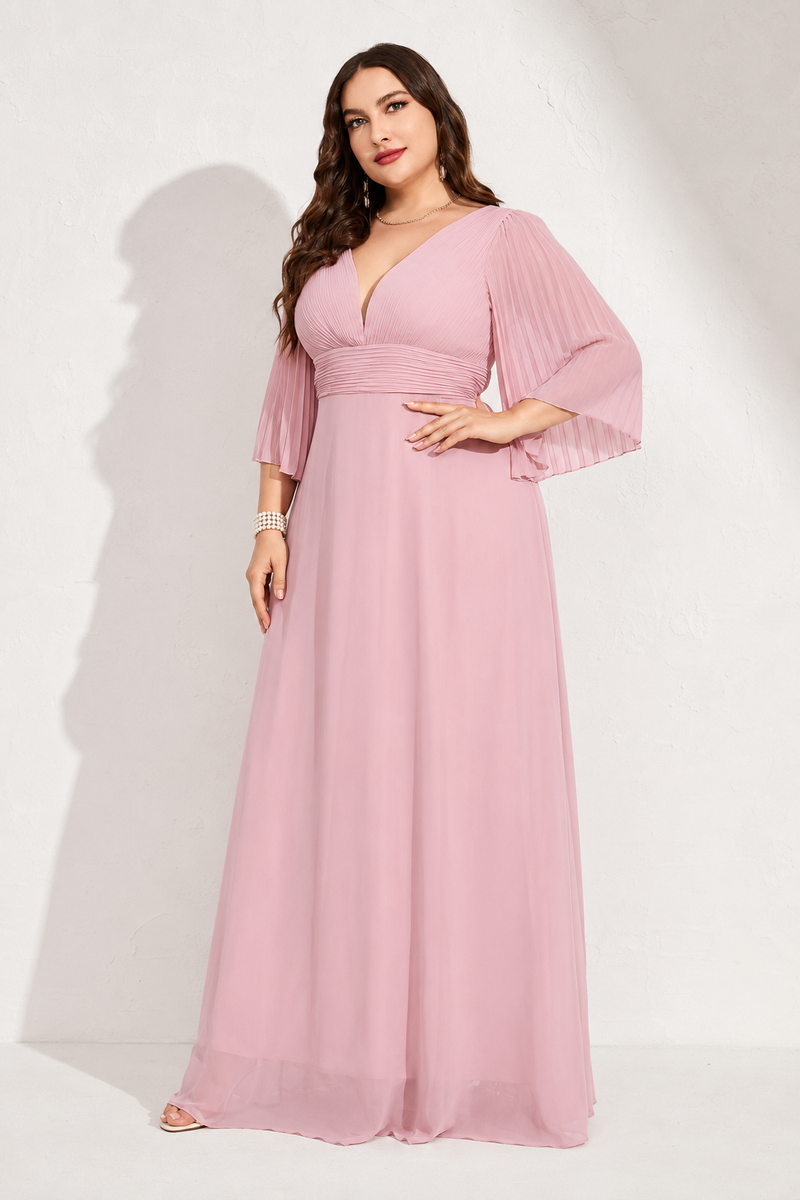 Robe rose poudré grande taille