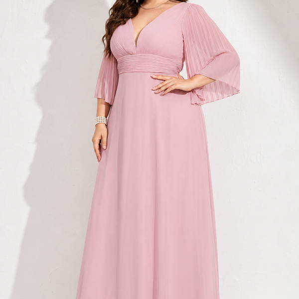 Robe rose poudré grande taille