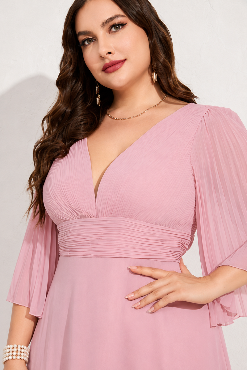 Robe rose poudré grande taille