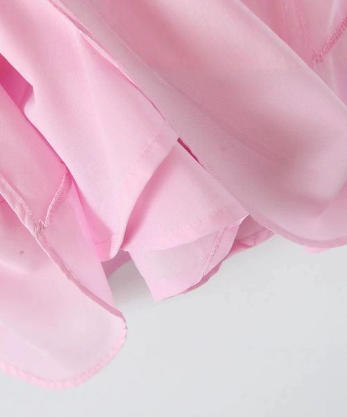 Robe cocktail rose poudré asymétrique