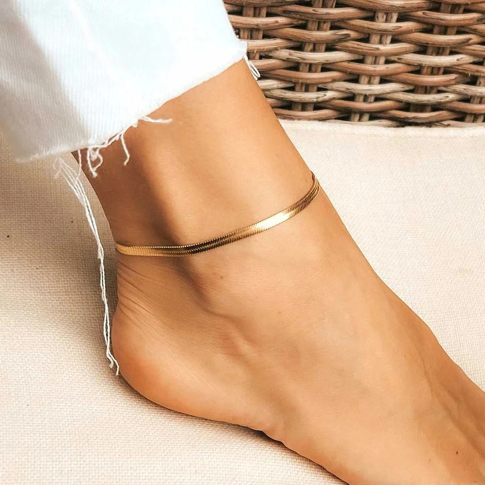 Chaine de cheville or 14K
