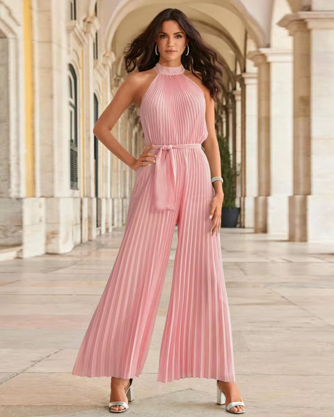 Robe Cocktail Rose Poudré Combinaison Pantalon Femme