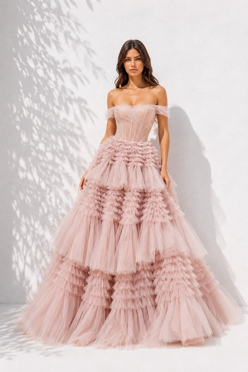 Robe de mariée rose poudré