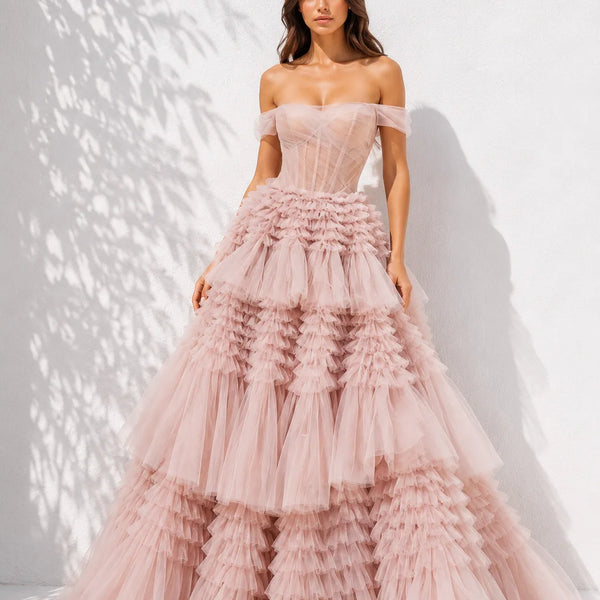 Robe de mariée rose poudré