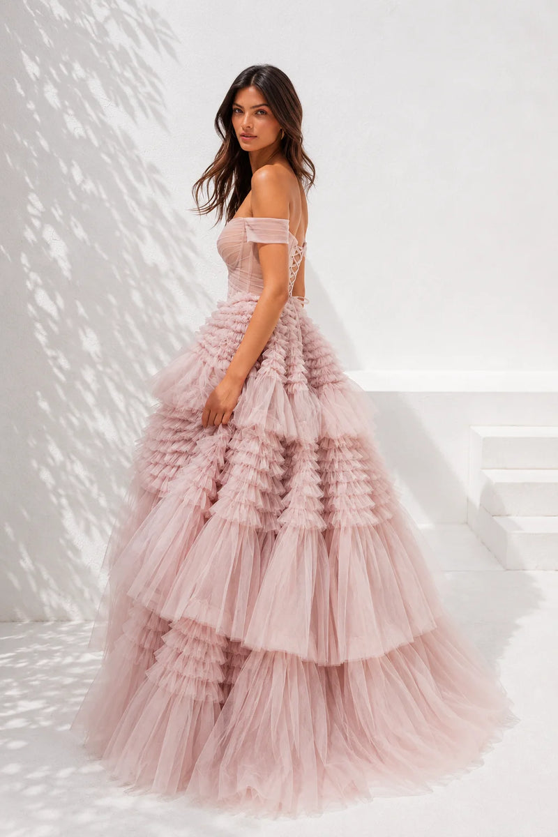 Robe de mariée rose poudré