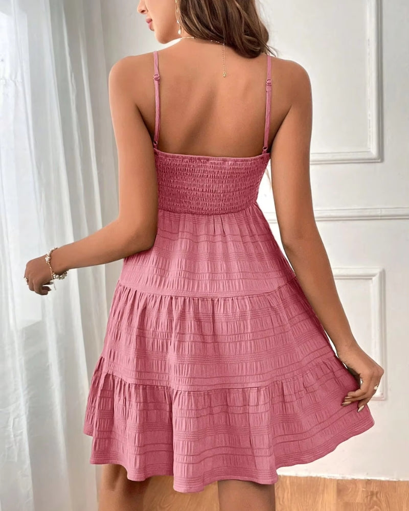 Robe d’Eté Rose Poudré de dos