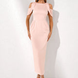 Robe droite rose poudré
