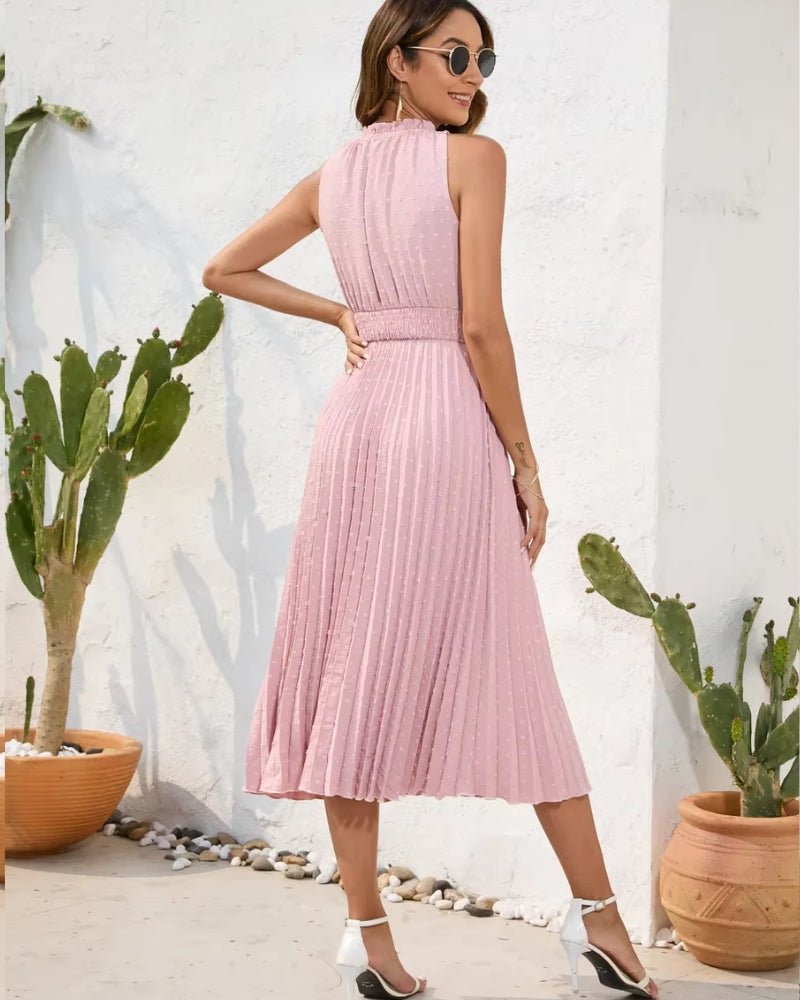 Robe Femme Rose Poudré pas Cher de dos