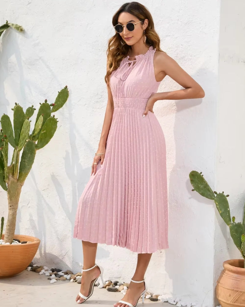 Robe Femme Rose Poudré pas Cher midi