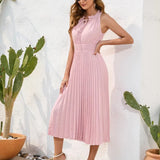 Robe Femme Rose Poudré pas Cher midi