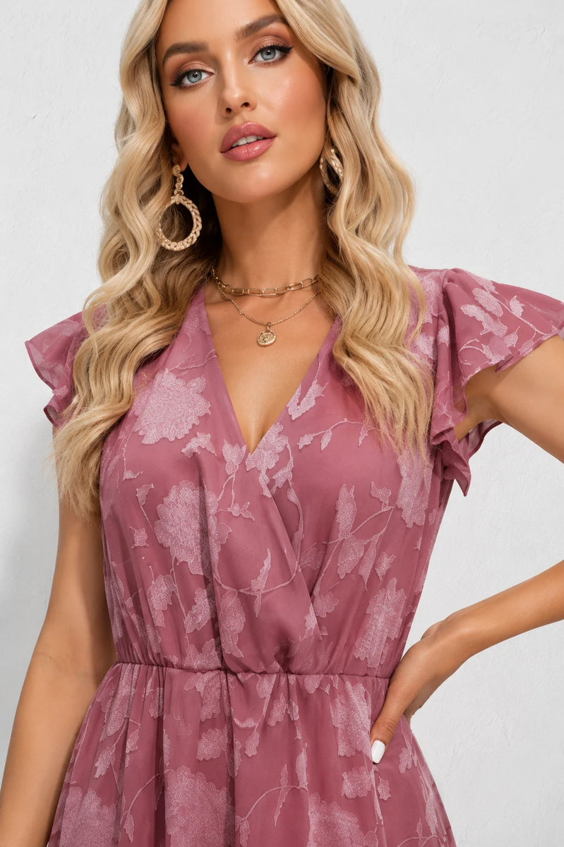 Robe fleurie rose poudré