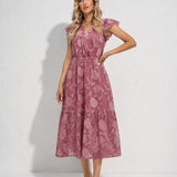 Robe fleurie rose poudré