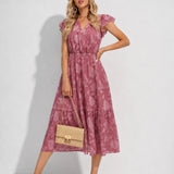 Robe fleurie rose poudré