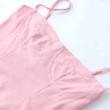Robe Fluide Rose Poudrée Bretelle Spaghetti