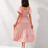 Robe Longue Rose Poudré Bohème