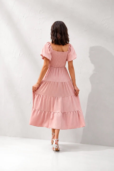 Robe Longue Rose Poudré Bohème