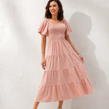 Robe Longue Rose Poudré Bohème