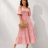 Robe Longue Rose Poudré Bohème