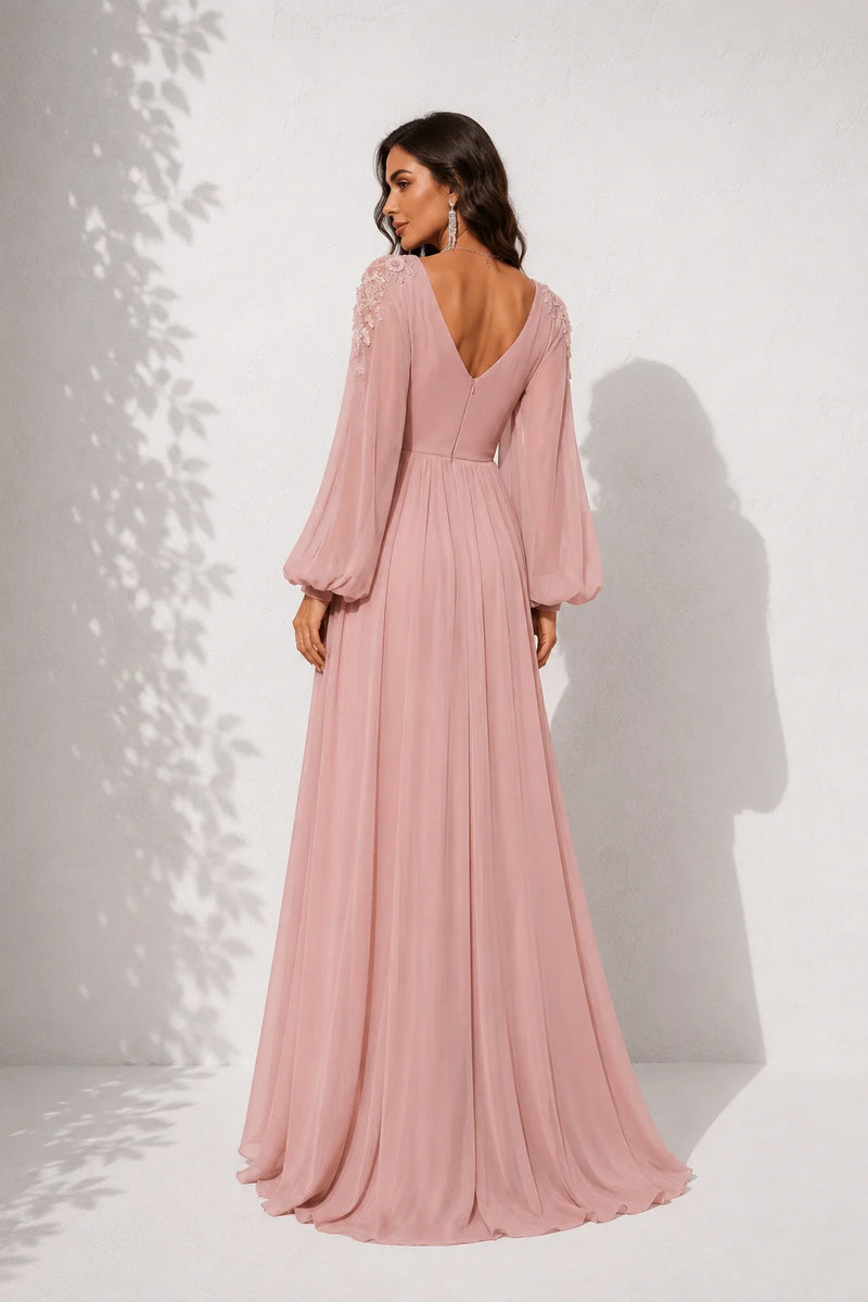 Robe mariage invitée rose poudré
