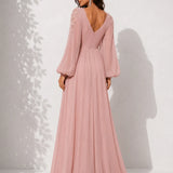 Robe mariage invitée rose poudré