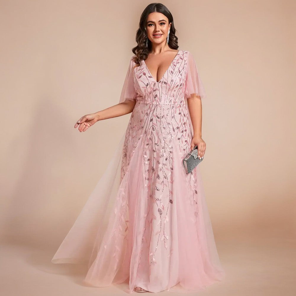 Robe rose poudré ceremonie sale