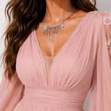 Robe mariage invitée rose poudré