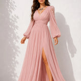 Robe mariage invitée rose poudré