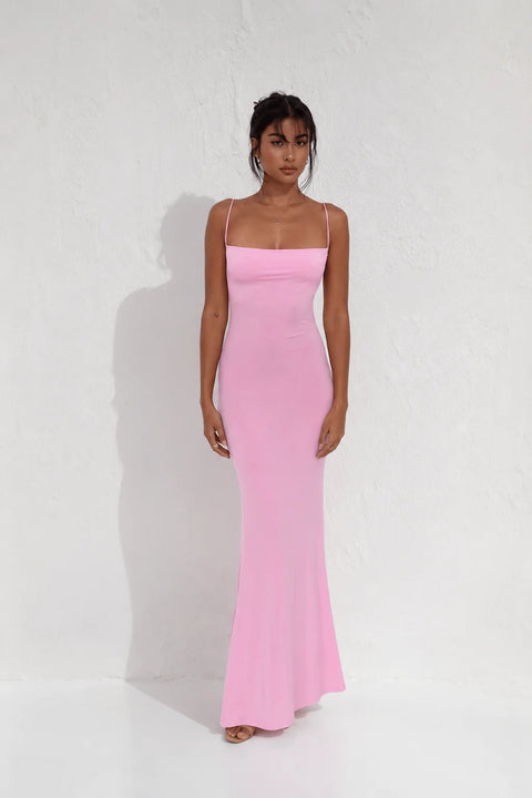 Robe Moulante Rose Poudré