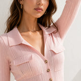 Robe pull rose poudre