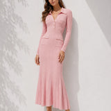 Robe pull rose poudre