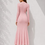 Robe pull rose poudre
