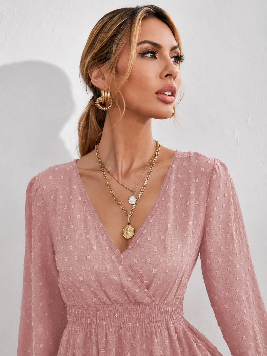 Robe Rose Poudré à Pois
