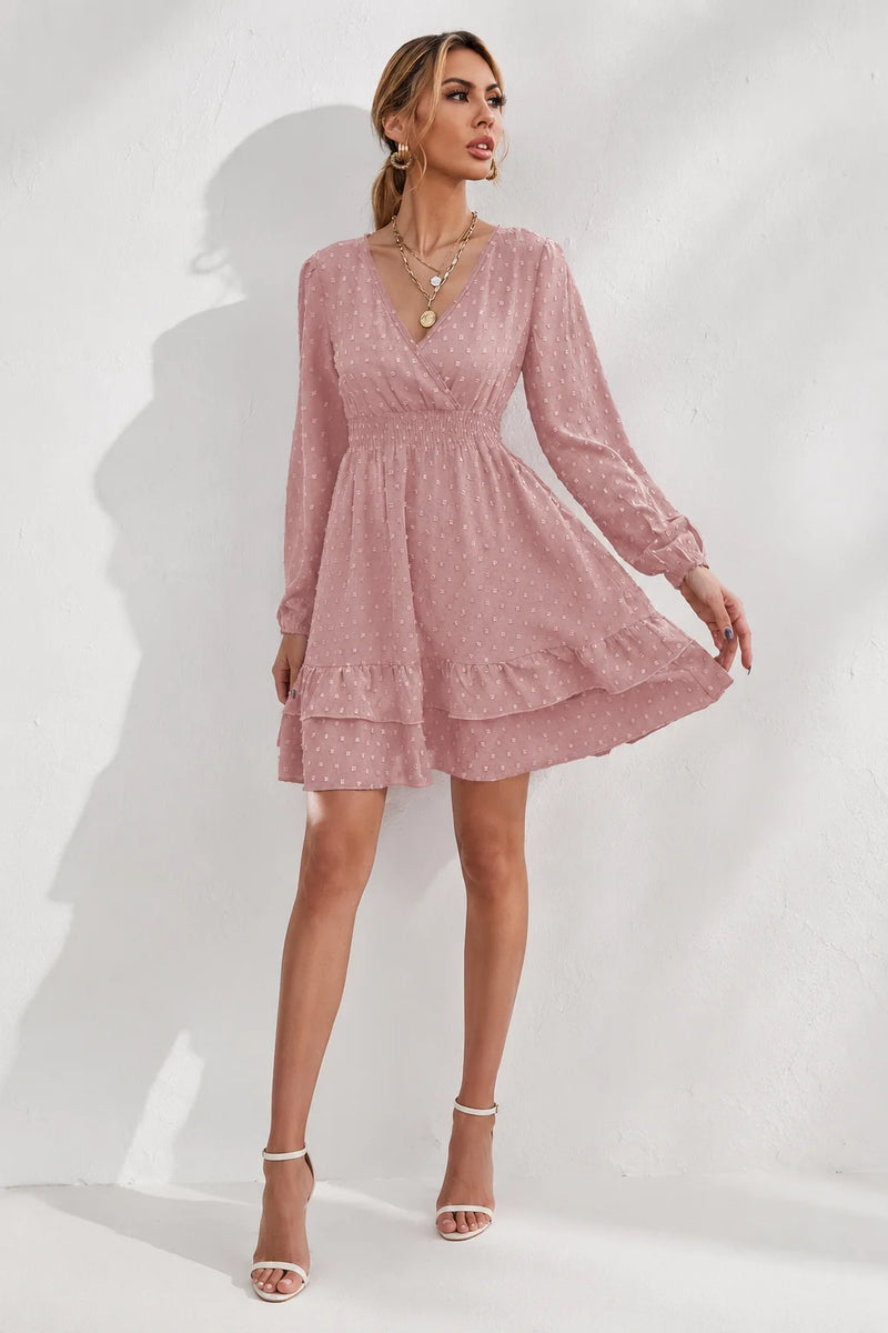 Robe Rose Poudré à Pois