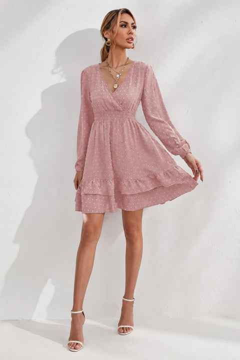 Robe Rose Poudré à Pois